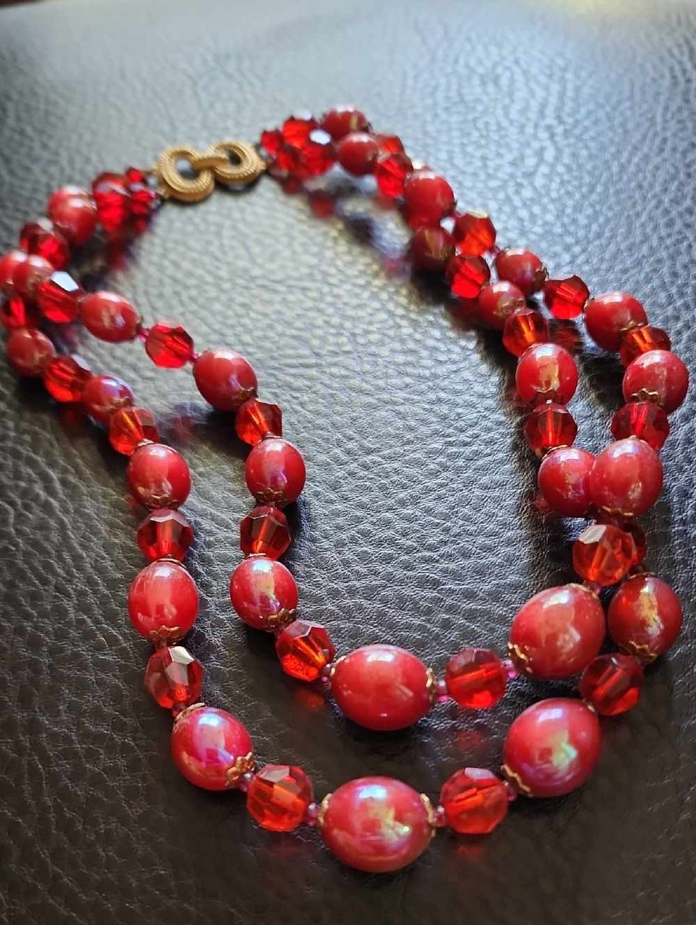 VTG Marvella Red Beaded Double-Strand Necklace - Women Jewelry
